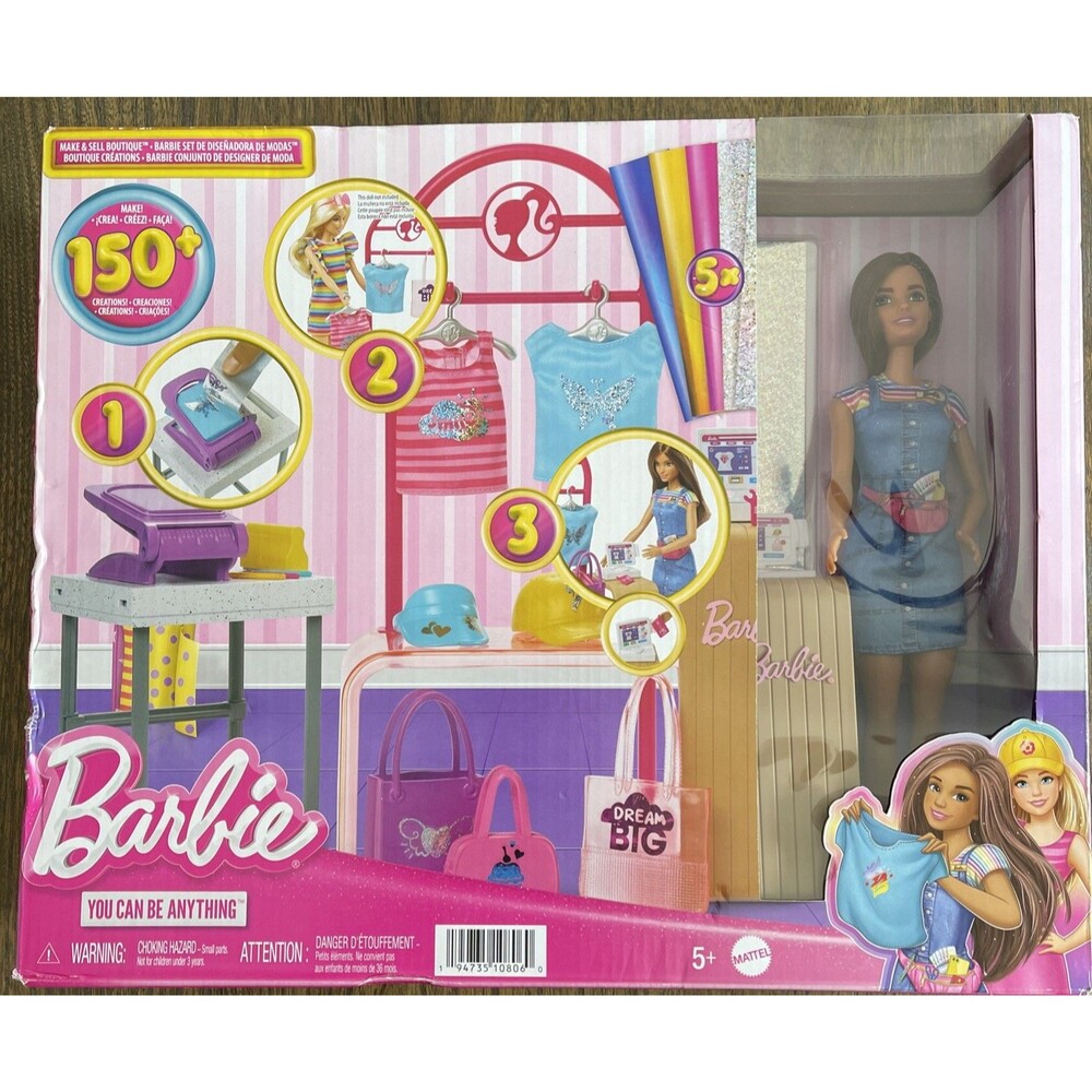 BARBIE Play set You Can Be Anything Make And Sell Boutique 20+ Pcs One Doll NIB